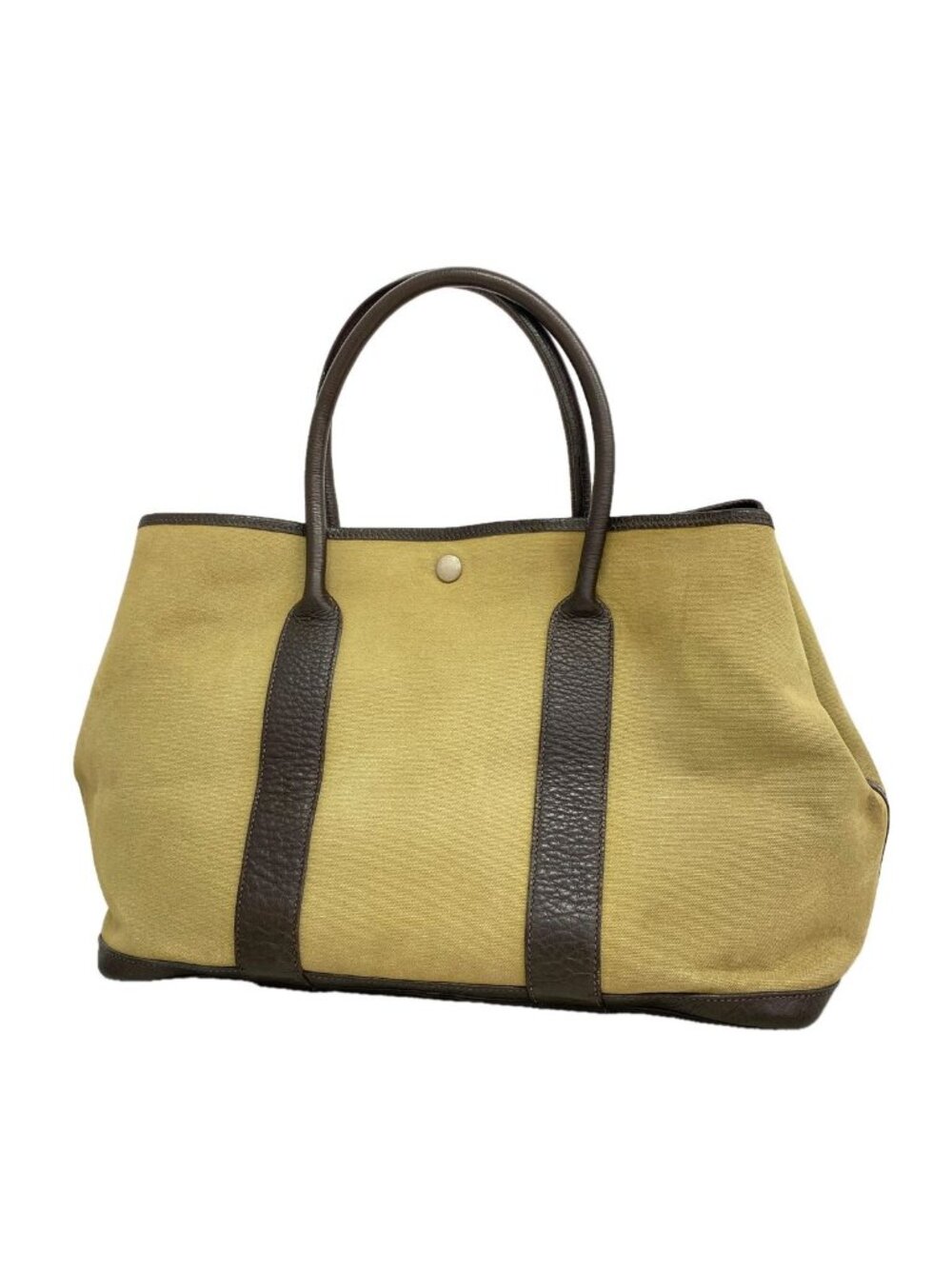 Hermes Tote Bag Garden Party PM Toile Officier Brown Silver